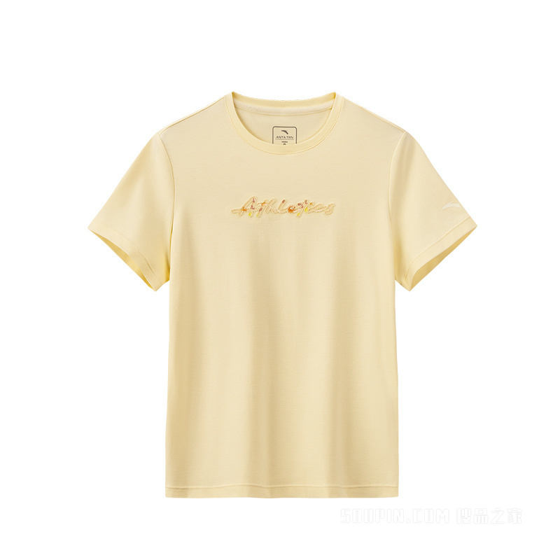 安踏训练女子液柔冰肤短袖针织衫