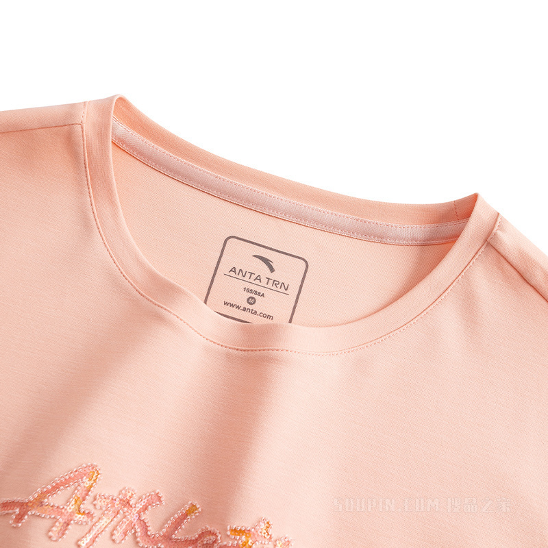 安踏训练女子液柔冰肤短袖针织衫