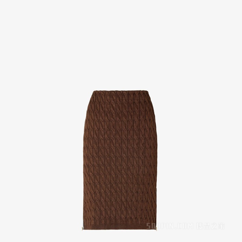 半身裙 棕色粘胶纤维半身裙