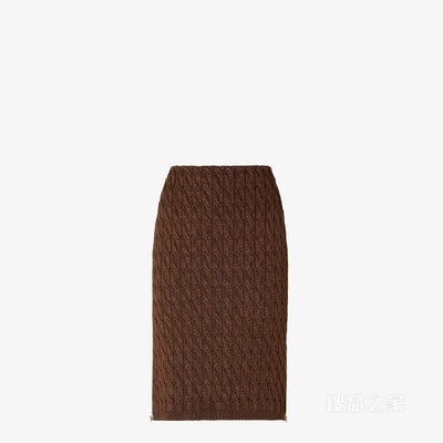 半身裙 棕色粘胶纤维半身裙