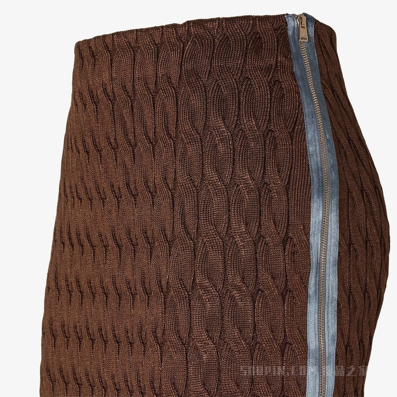 半身裙 棕色粘胶纤维半身裙