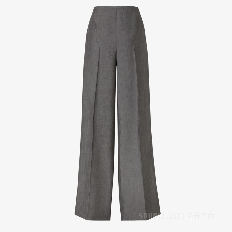 长裤 灰色马海毛布料长裤