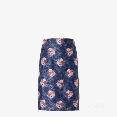 半身裙 深蓝色欧根纱蕾丝半身裙