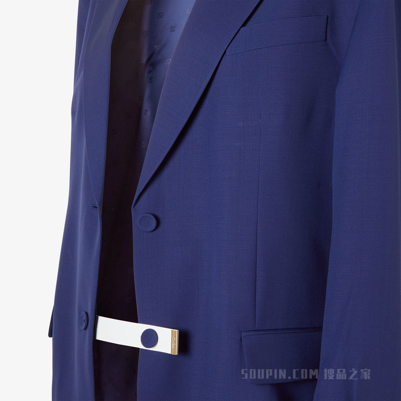 夹克 深蓝色马海毛布料夹克