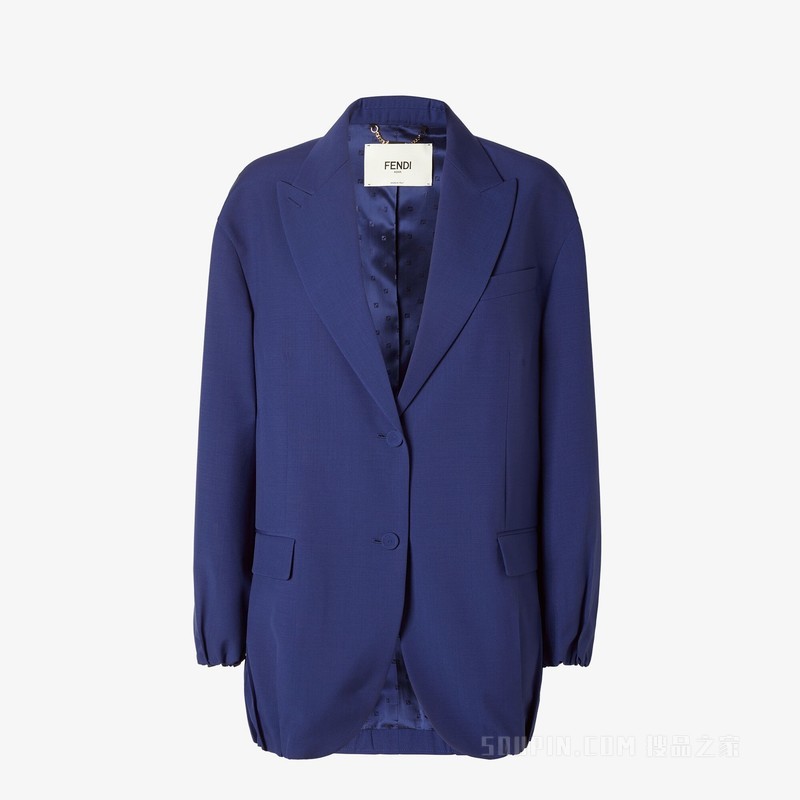 夹克 深蓝色马海毛布料夹克