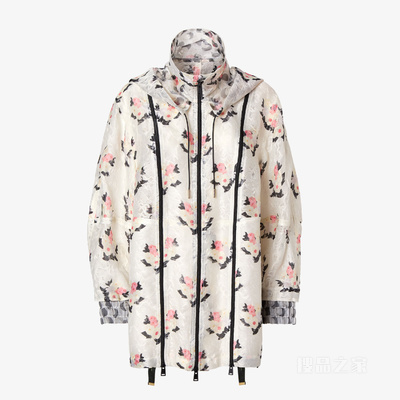 夹克衫 白色欧根纱蕾丝派克大衣