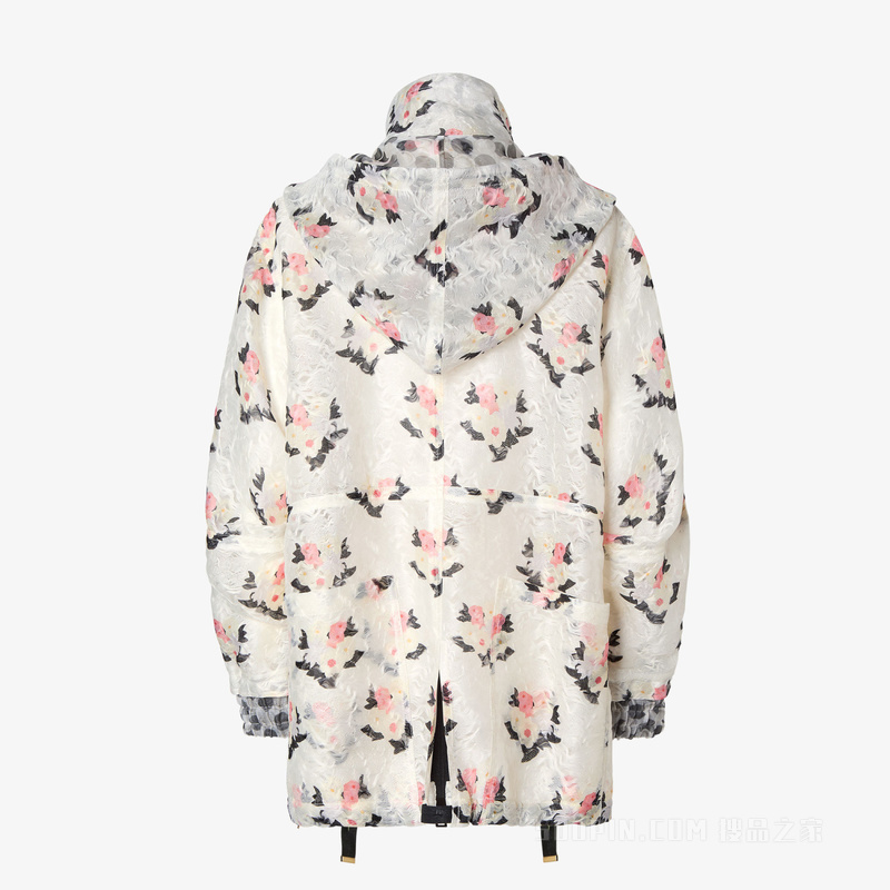 夹克衫 白色欧根纱蕾丝派克大衣