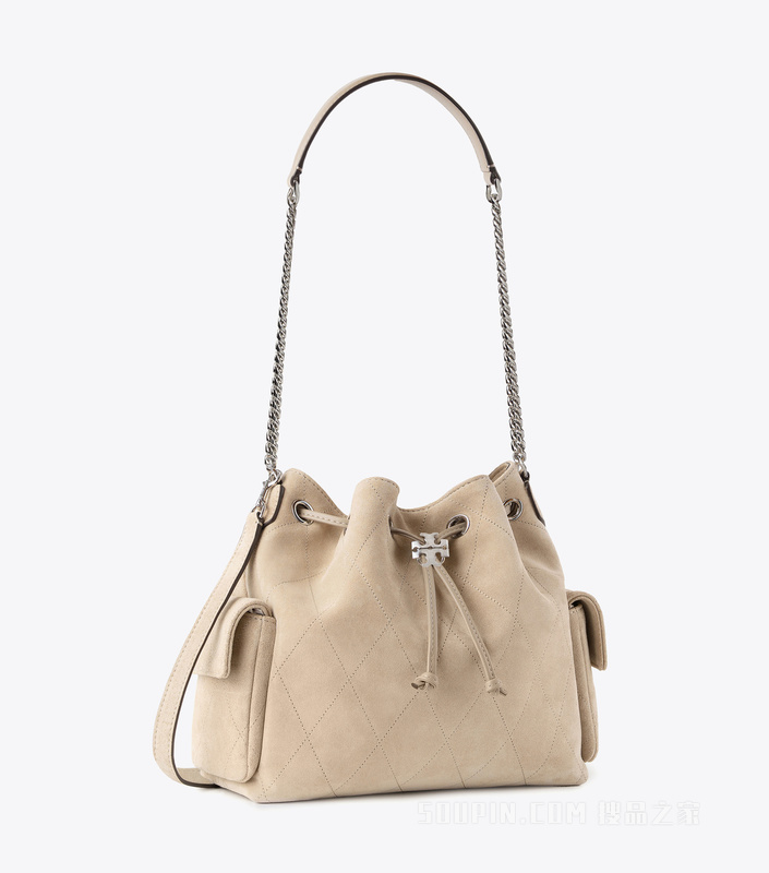 【新品】Charlie 绗缝抽绳肩背包 灰色