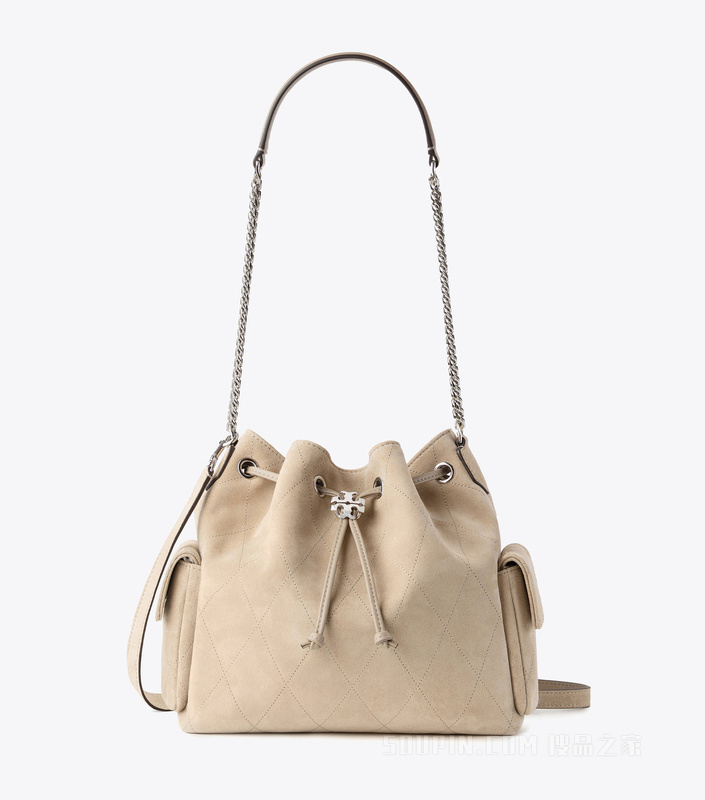 【新品】Charlie 绗缝抽绳肩背包 灰色