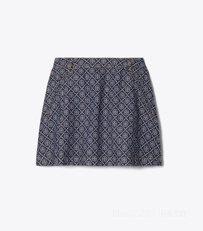 【新品】牛仔迷你半身裙 T Monogram 水洗色