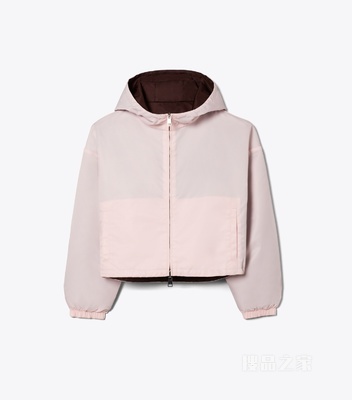 【新品】双面短款夹克 玫瑰色/深酒红色