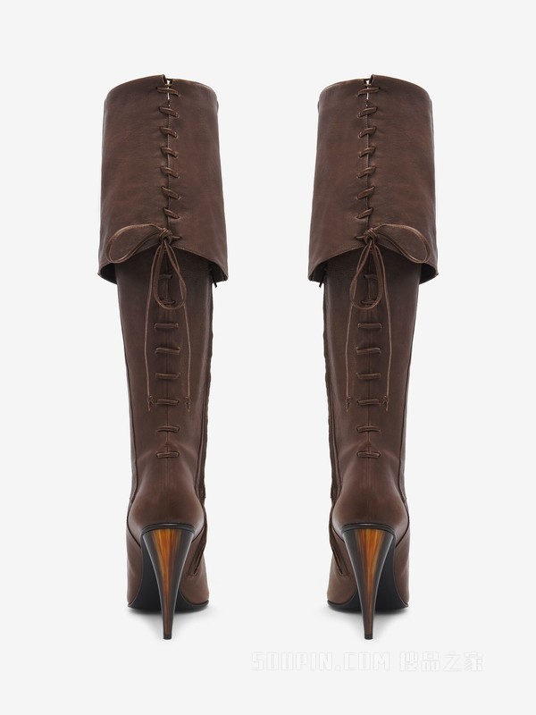 角状鞋跟及膝长靴