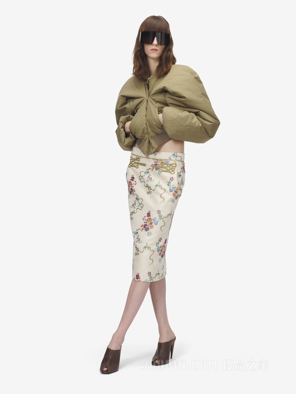 夏日花卉铅笔裙