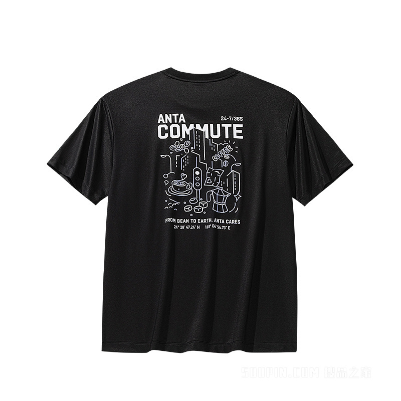 安踏出行男子短袖针织衫