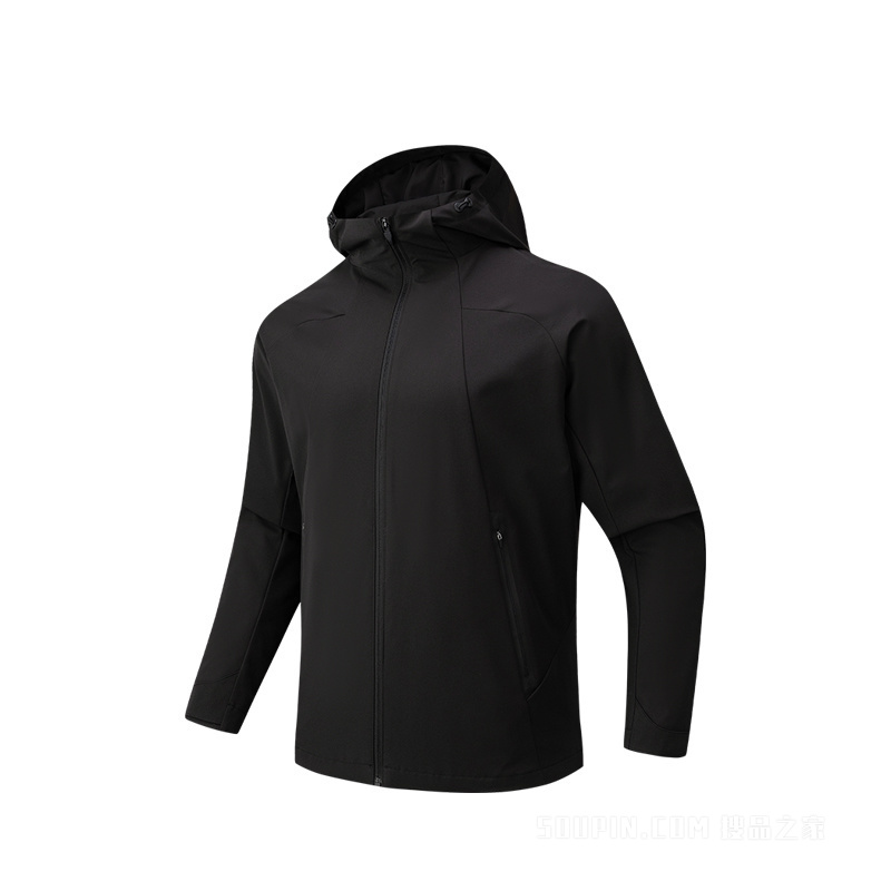 安踏训练男子无氟防泼水梭织运动外套