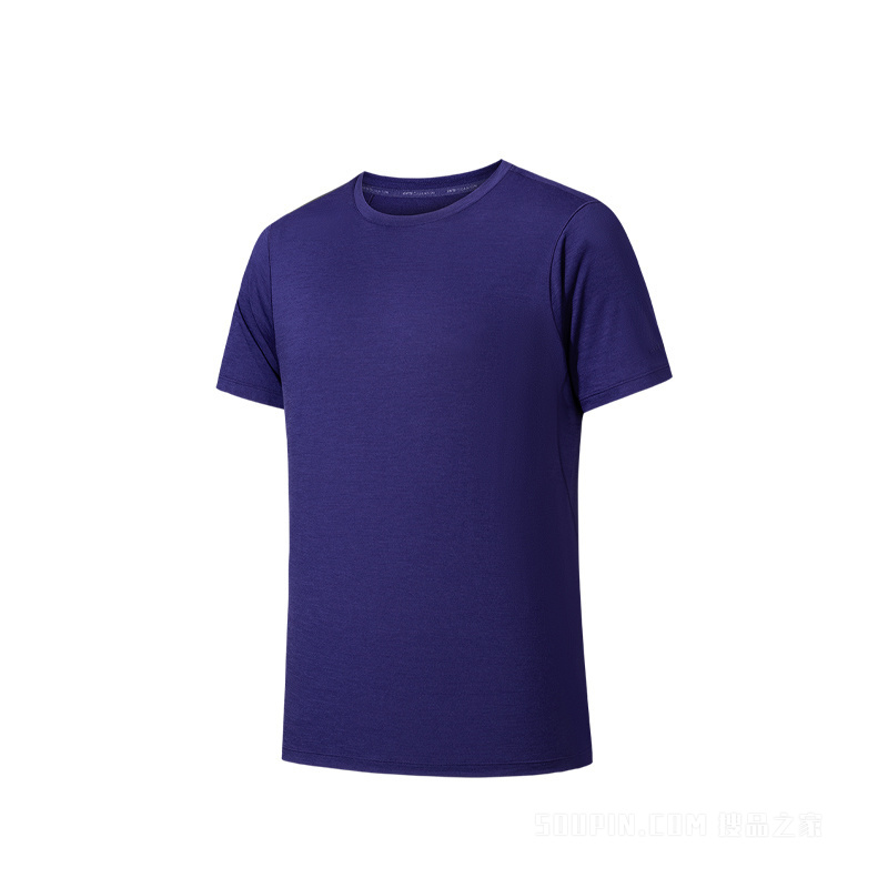 安踏冠军徒步男子吸湿速干短袖针织衫