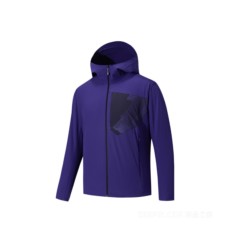 安踏冠军徒步男子无氟防泼水梭织外套