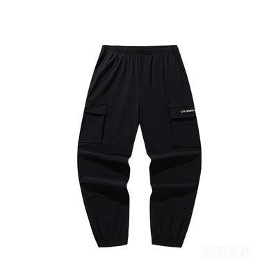 安踏运动复古男子冰肤透爽针织运动长裤