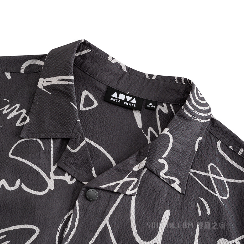 安踏生活系列ANTA SKATE男子短袖衬衫