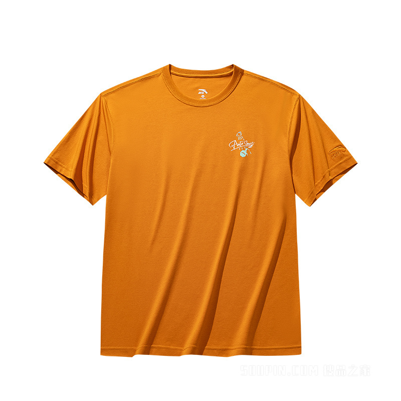 【樊振东同款】安踏冷萃TEE|运动复古男子遮热凉感短袖针织衫