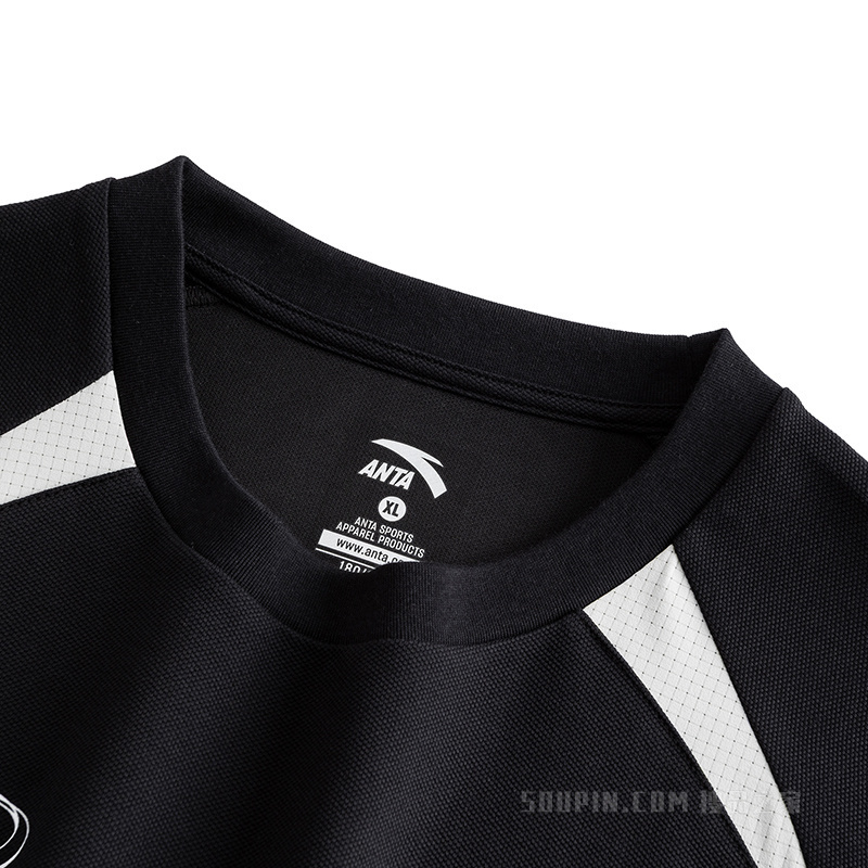 安踏运动复古男子短袖针织衫