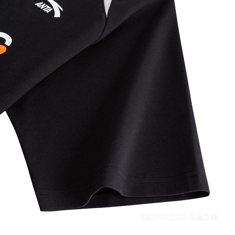 安踏运动复古男子短袖针织衫