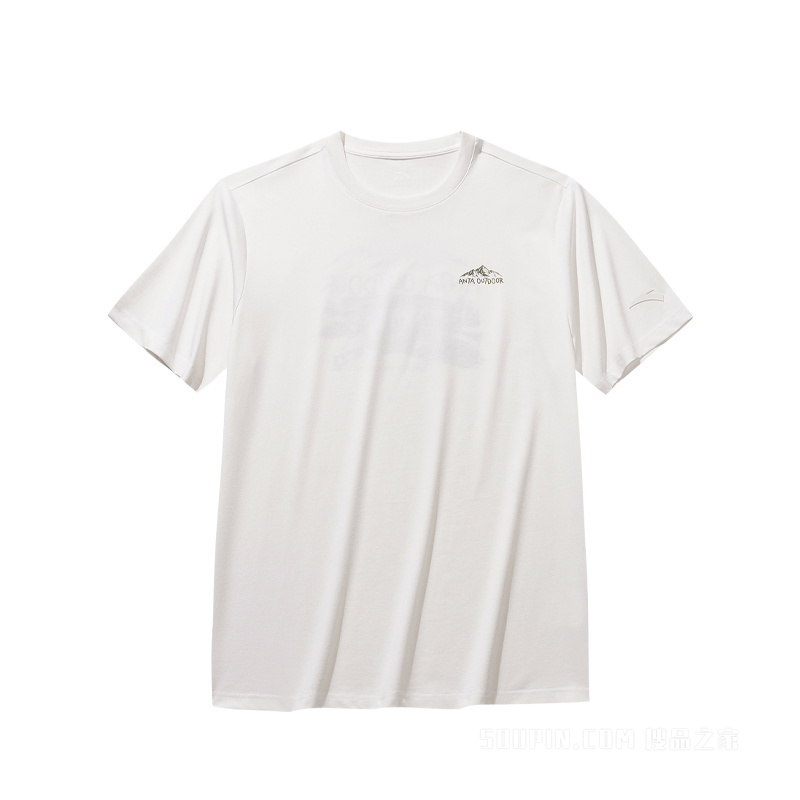 安踏户外露营男子冰肤3A抗菌短袖针织衫