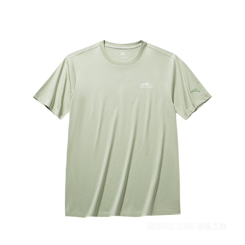 安踏户外露营男子冰肤3A抗菌短袖针织衫