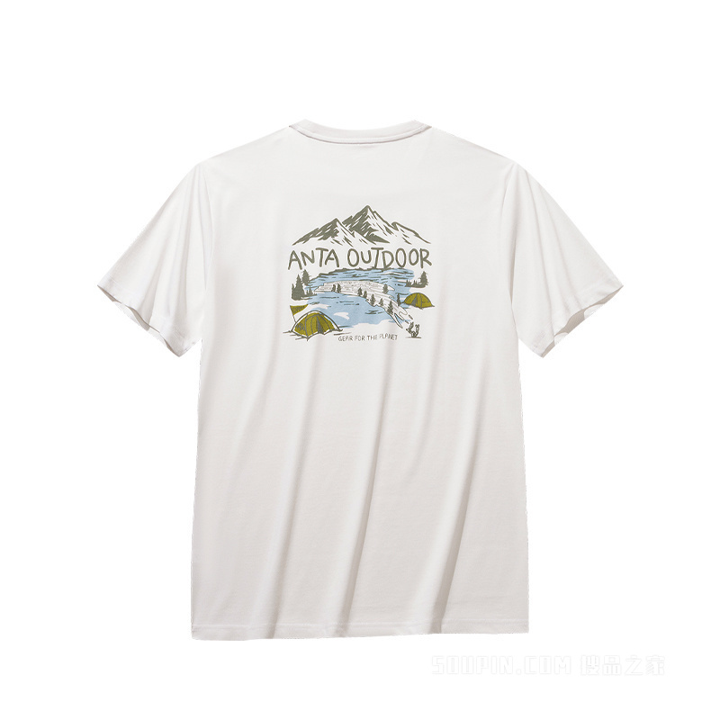 安踏户外露营男子冰肤3A抗菌短袖针织衫