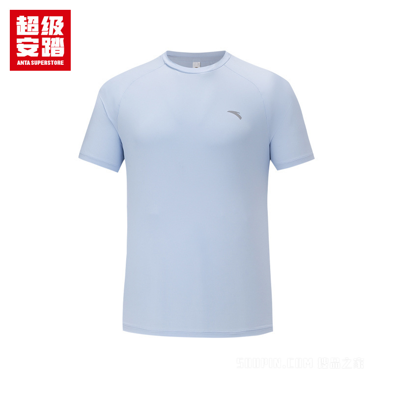 超级安踏跑步男子吸湿速干短袖针织衫