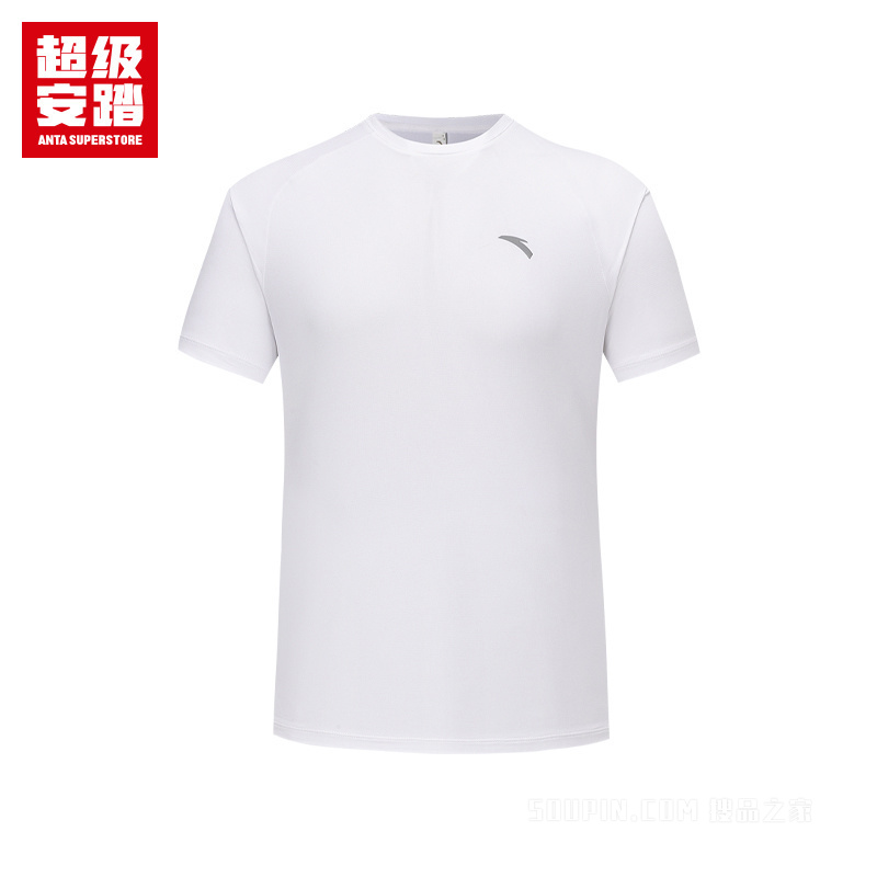 超级安踏跑步男子吸湿速干短袖针织衫