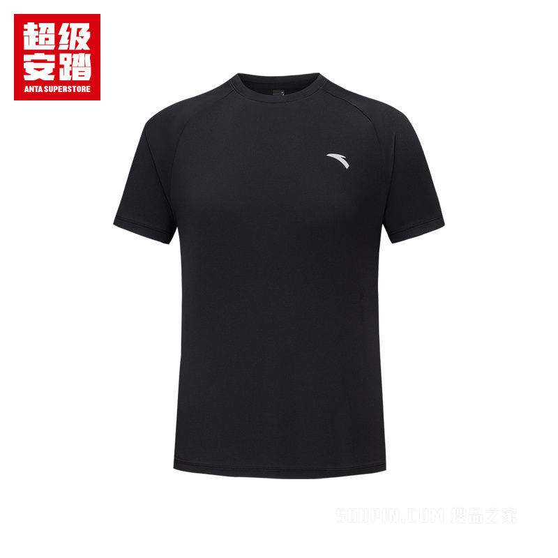 超级安踏跑步男子吸湿速干短袖针织衫