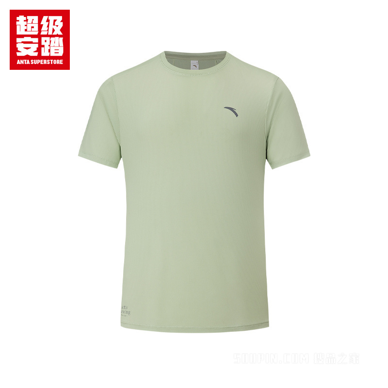 超级安踏跑步男子吸湿速干短袖针织衫