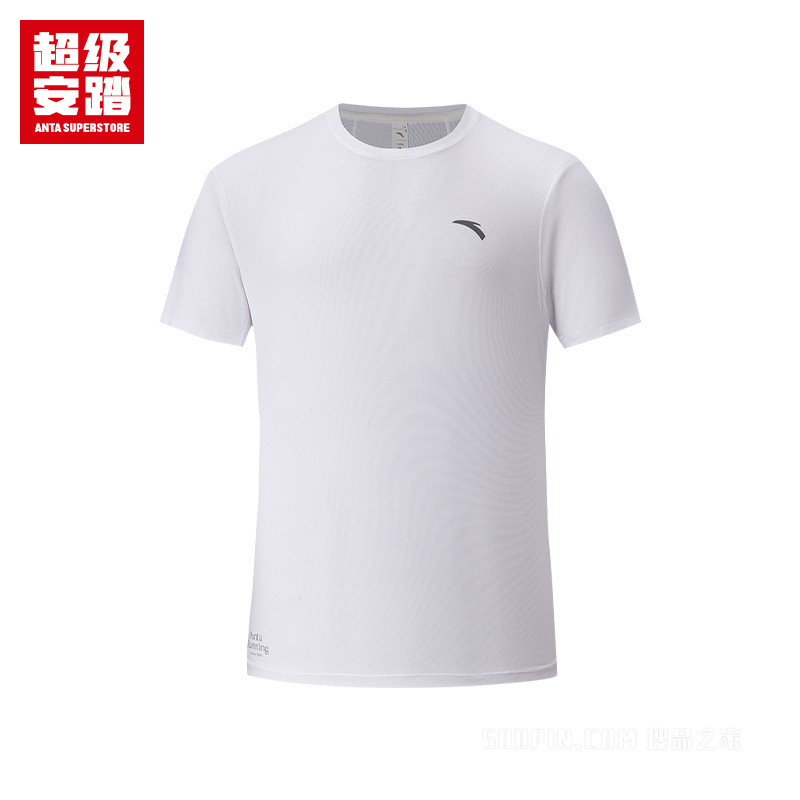 超级安踏跑步男子吸湿速干短袖针织衫