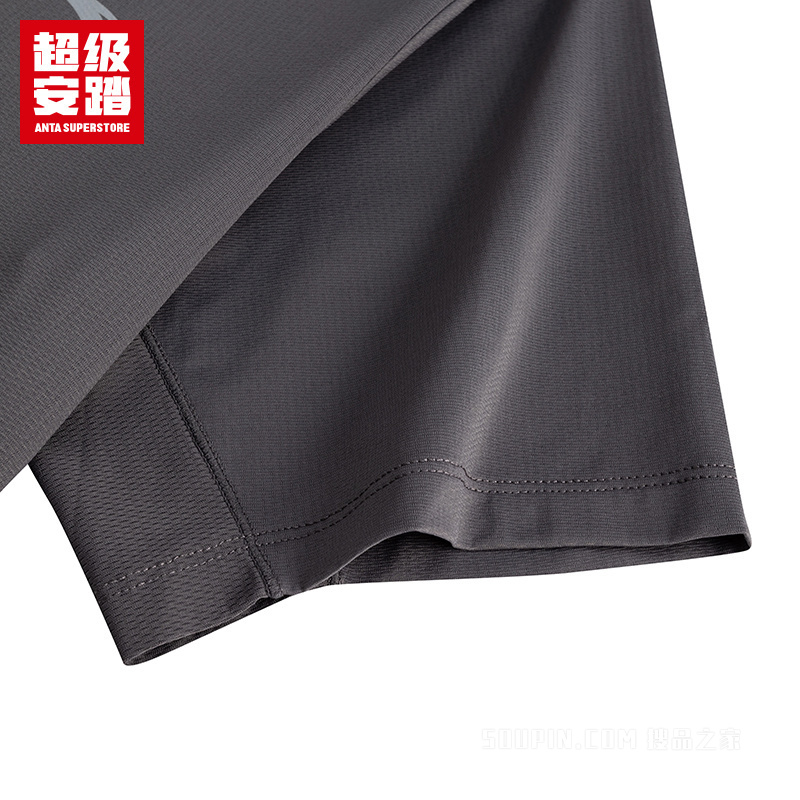 超级安踏跑步男子吸湿速干短袖针织衫