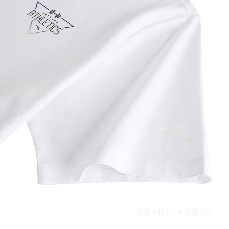 安踏训练男子冰肤短袖针织衫