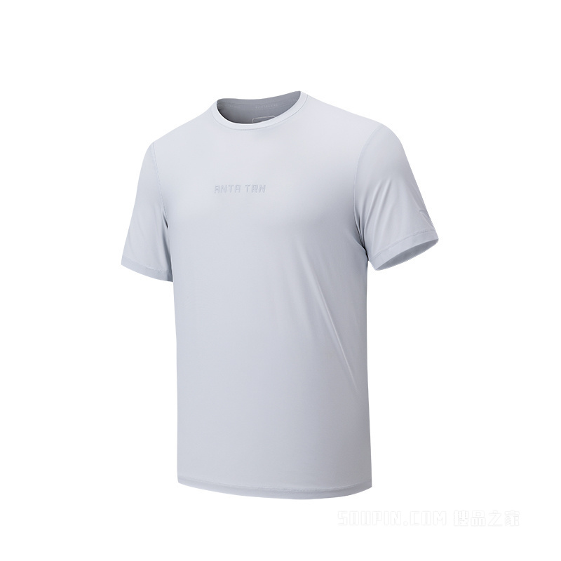 安踏训练男子冰肤短袖针织衫