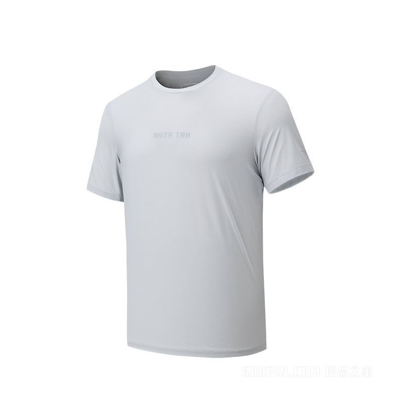 安踏训练男子冰肤短袖针织衫