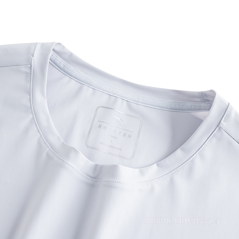 安踏训练男子冰肤短袖针织衫