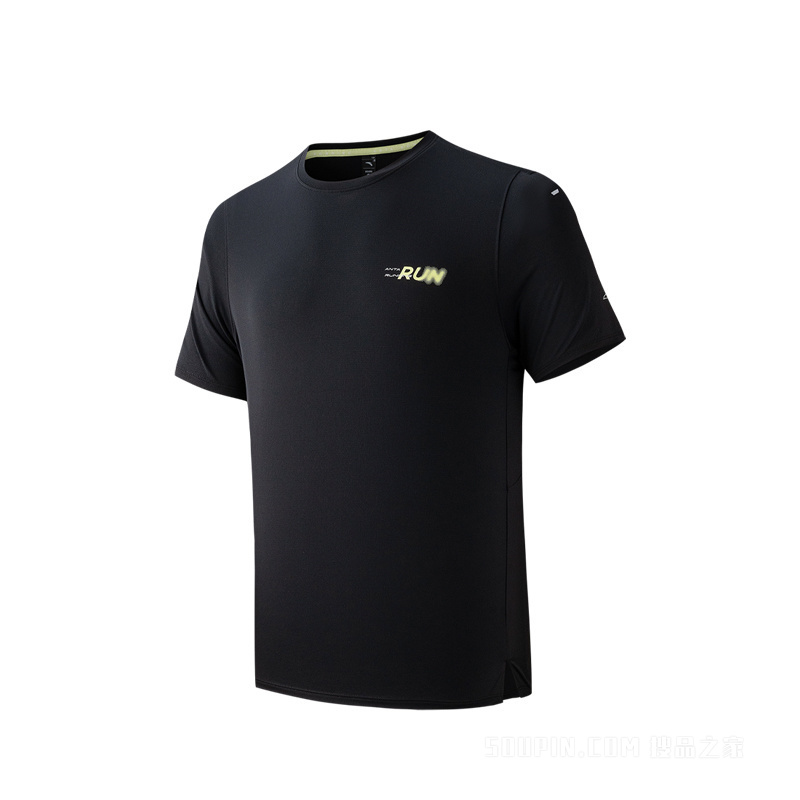 安踏速干之王丨进阶跑男子微多孔速干三代短袖针织衫