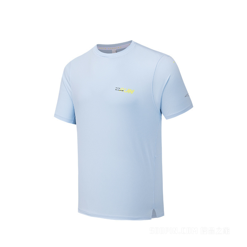 安踏速干之王丨进阶跑男子微多孔速干三代短袖针织衫