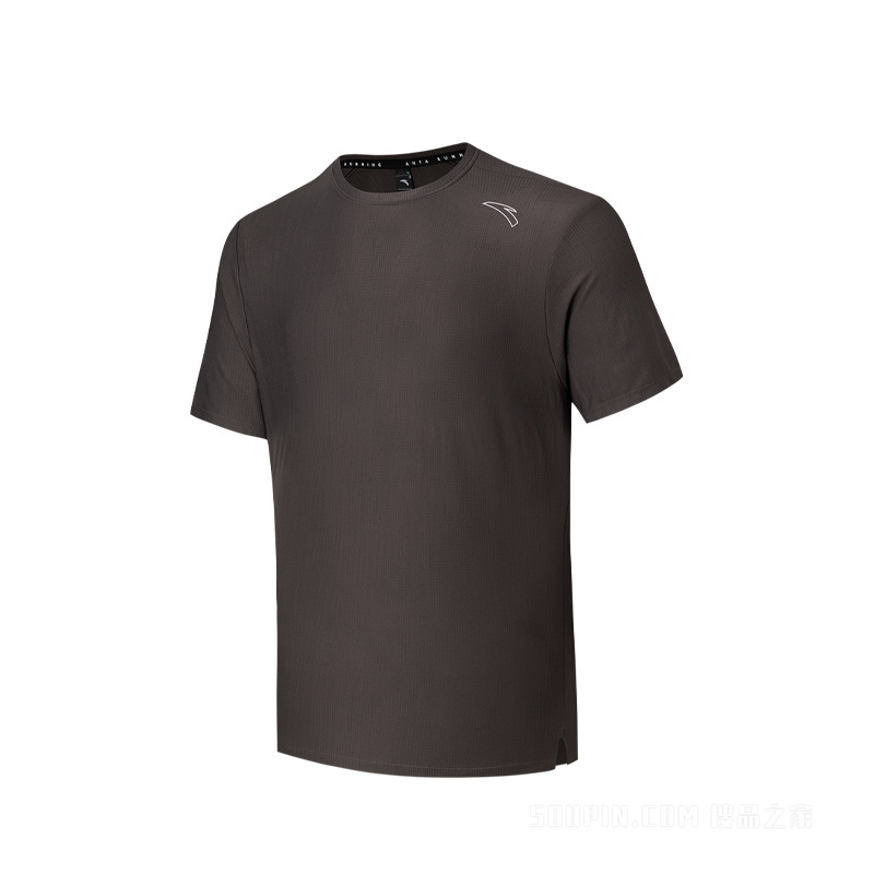 安踏竞速跑男子吸湿速干短袖针织衫