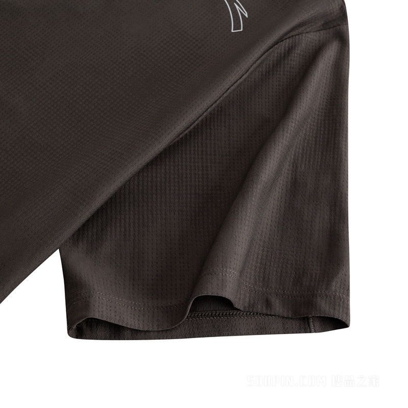 安踏竞速跑男子吸湿速干短袖针织衫