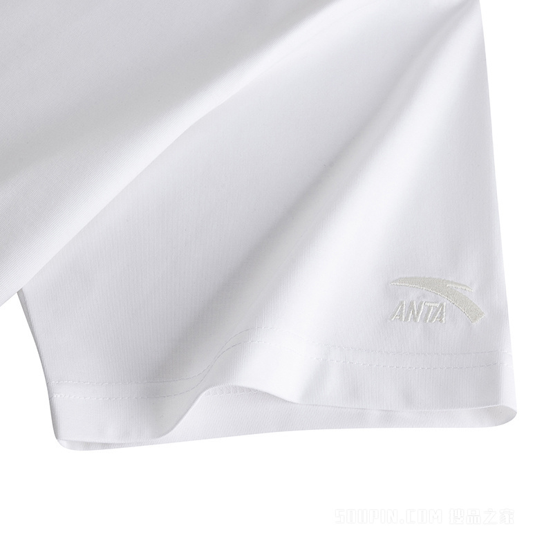 安踏运动复古男子短袖针织衫