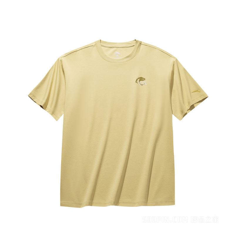 安踏生活系列ANTAICONIC男子遮热凉感3A抗菌短袖针织衫