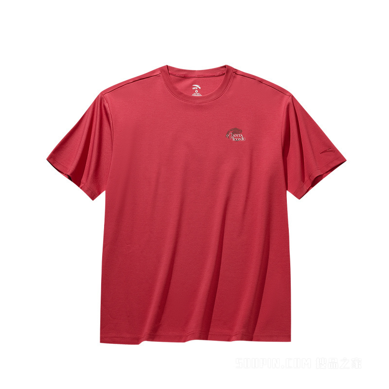 安踏生活系列ANTAICONIC男子遮热凉感3A抗菌短袖针织衫