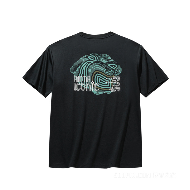 安踏生活系列ANTAICONIC男子遮热凉感3A抗菌短袖针织衫