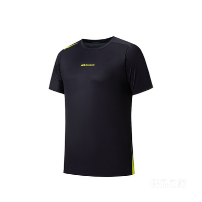 安踏冠军越野跑男子吸湿速干短袖针织衫