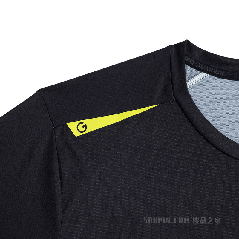 安踏冠军越野跑男子吸湿速干短袖针织衫