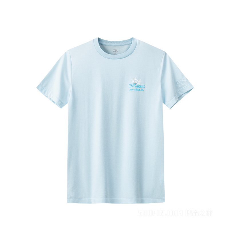 安踏运动复古女子冰肤3A抗菌短袖针织衫